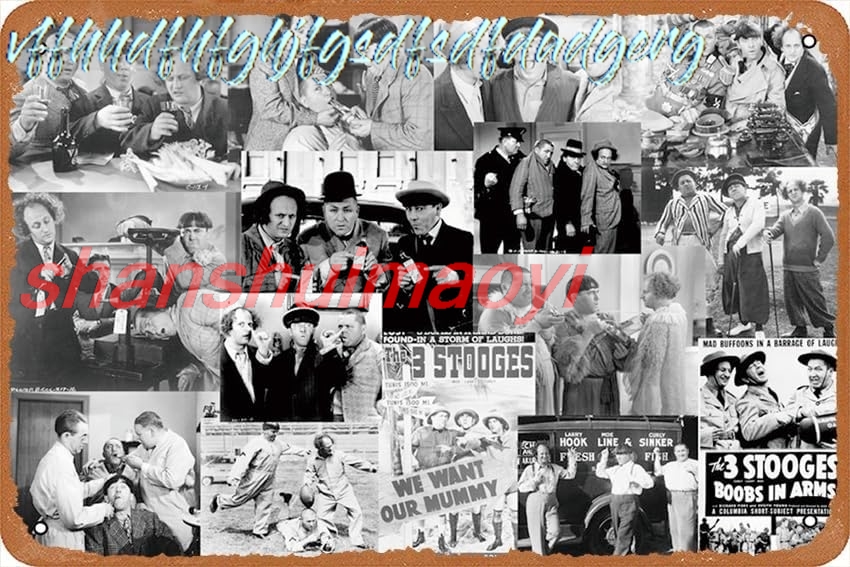 Vintage Collectible Posters - Die Three Stooges Collection Metall-Wanddekoration, lustiges