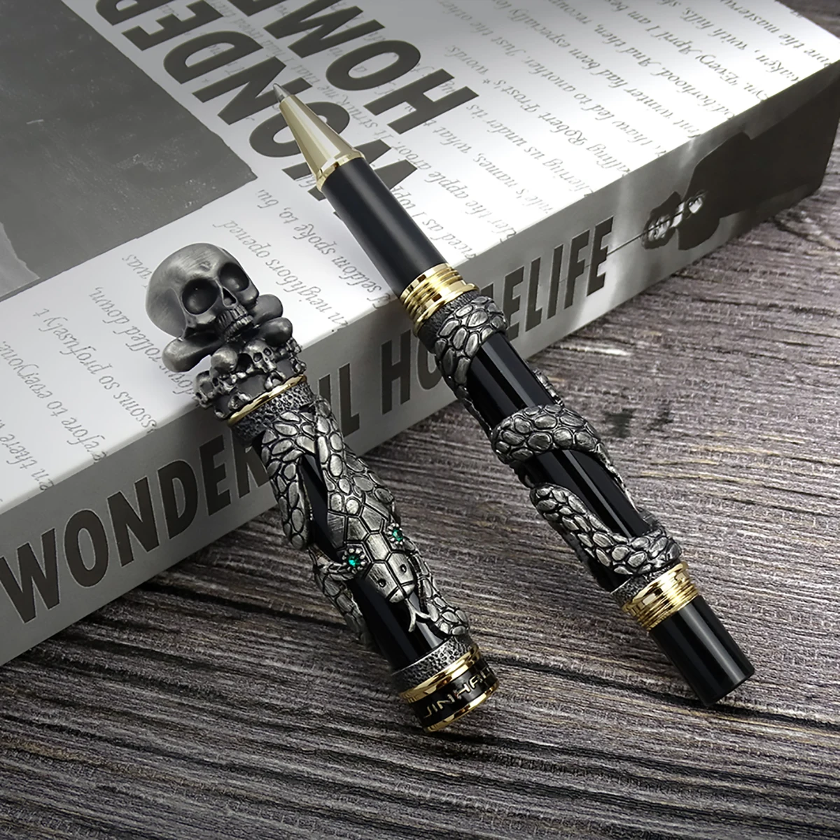 Vintage Collectible Pens - Jinhao Metall Vintage Rollerball Stift Schädel