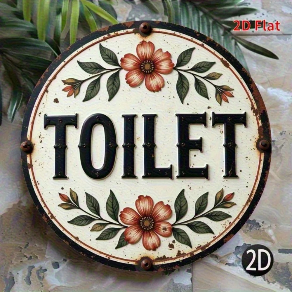 Vintage Collectible Plates - Vintage Toilettenschild Retro Kunstholz Badezimmer Dekor