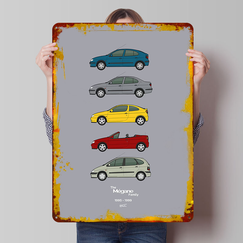 Vintage Collectible Posters - Sports Car Megane Collection 1995-1999 Gedrucktes