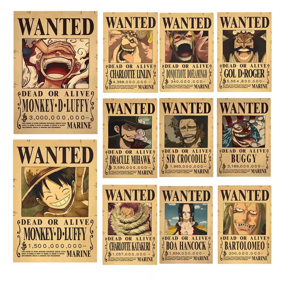 Anime One Piece Wanted-Plakate – Vintage Collectible Posters Bewertung und Preis